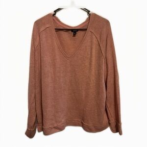 a.n.a Women's Dusty Pink V-Neck Sweatshirt